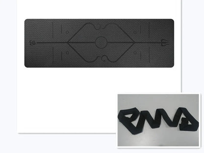 Non-slip TPE yoga mat with position lines for beginners, available in multiple colors