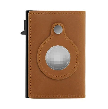 Sleek RFID-blocking wallet made of durable PU leather with multiple interior compartments and an AirTag pocket for secure everyday carry