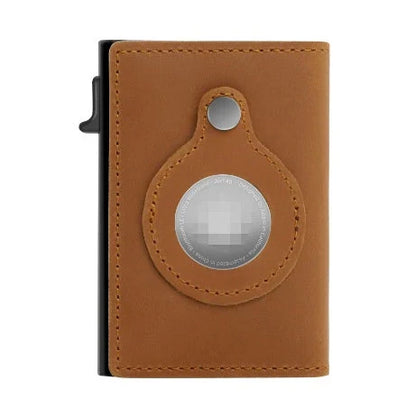 Sleek RFID-blocking wallet made of durable PU leather with multiple interior compartments and an AirTag pocket for secure everyday carry