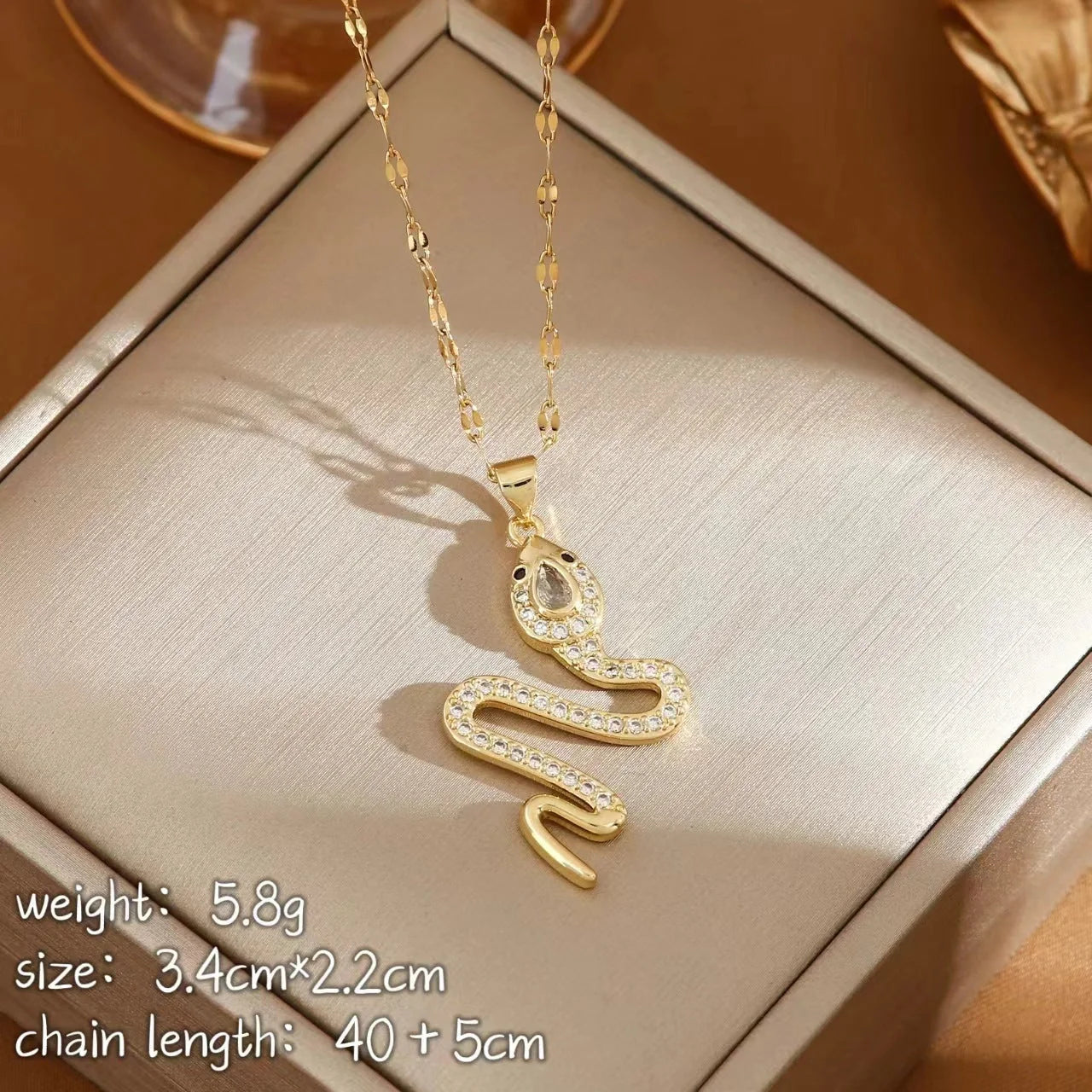 Elegant rhinestone snake necklace for women, perfect for winter fashion