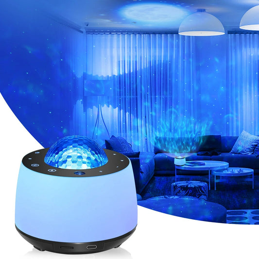 Starry Sky Water Pattern Projection Light displaying vibrant celestial patterns on a wall