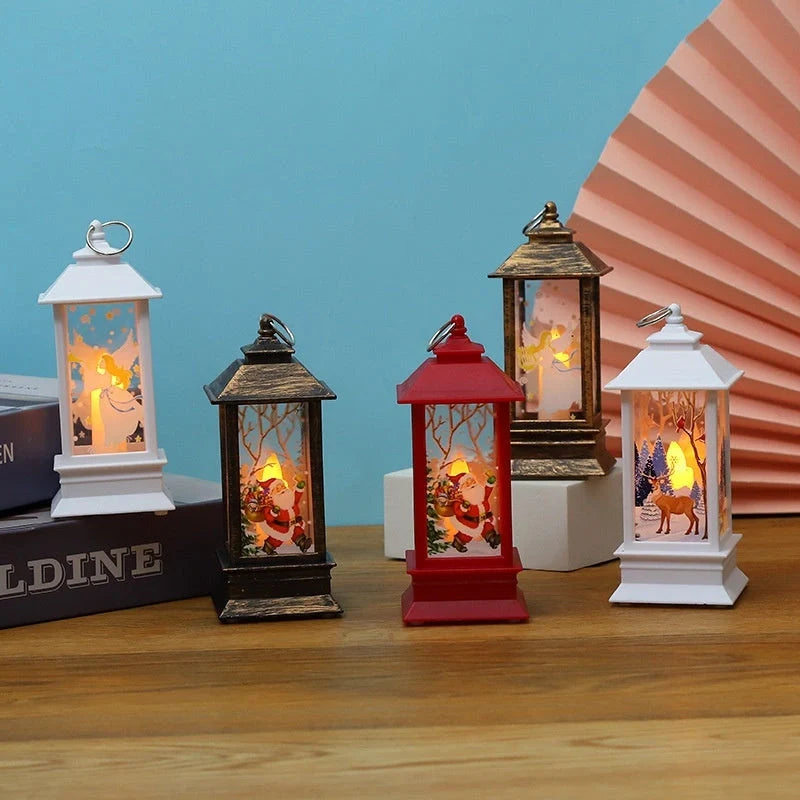 Santa Claus LED night light battery-powered hanging lantern for Christmas decoration