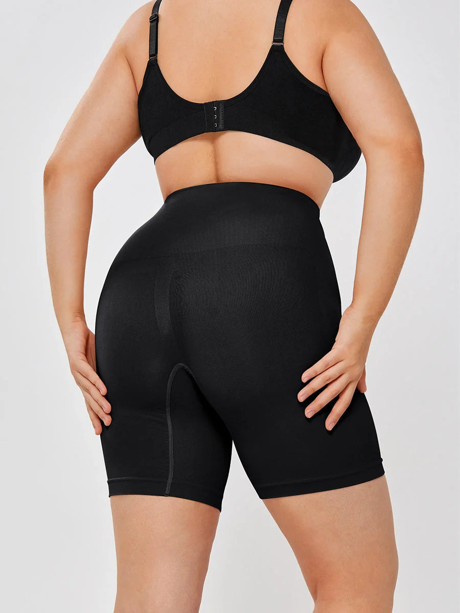 Women's high-waisted stretch leggings in black and apricot, sizes S-XL
