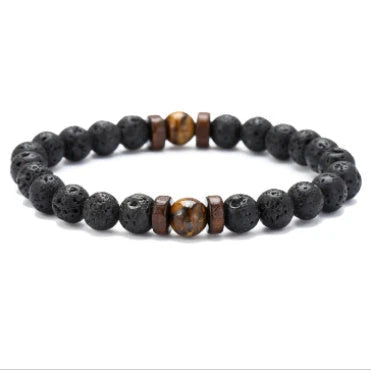 Stylish volcanic stone bracelet in various colors and designs for men
