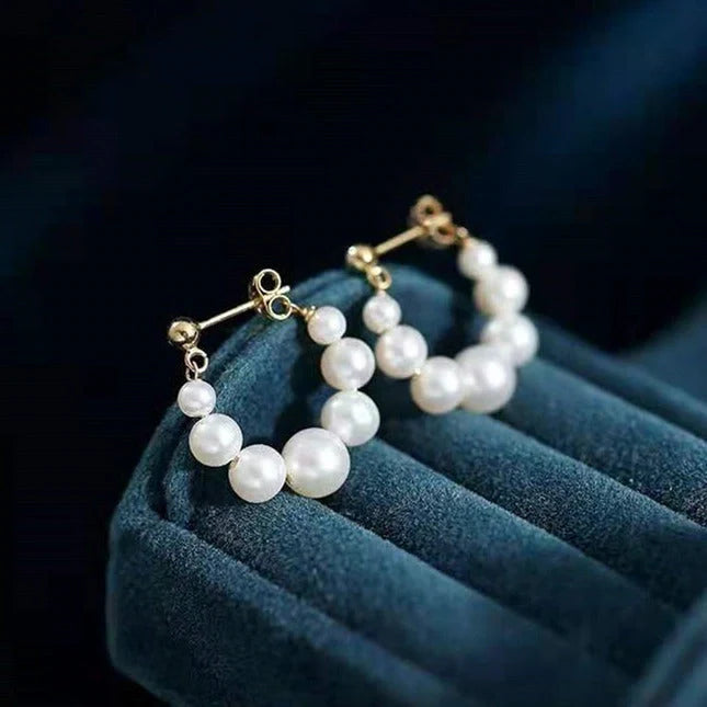 Elegant sterling silver pearl non-piercing clip earrings for women