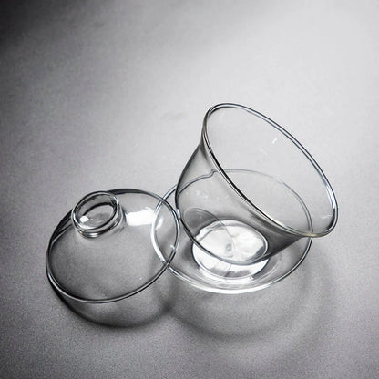 Pyrex Sancai Gaiwan Tea Cup - Elegant Minimalist Design for Premium Tea Enjoyment