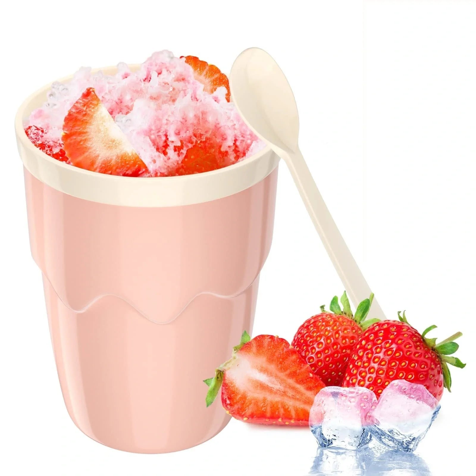 Stainless steel slushy cup for homemade ice cream and quick-freeze slushies
