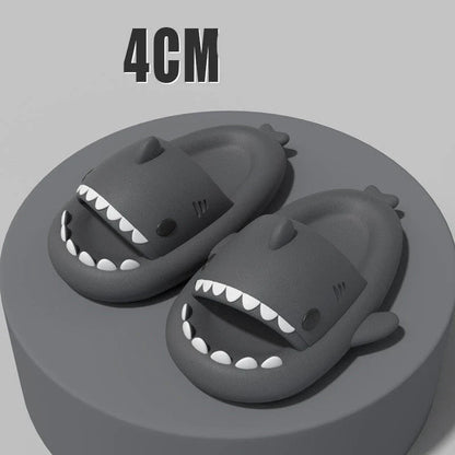 Cozy shark-themed slippers made of plush EVA material for indoor and outdoor wear with customized support