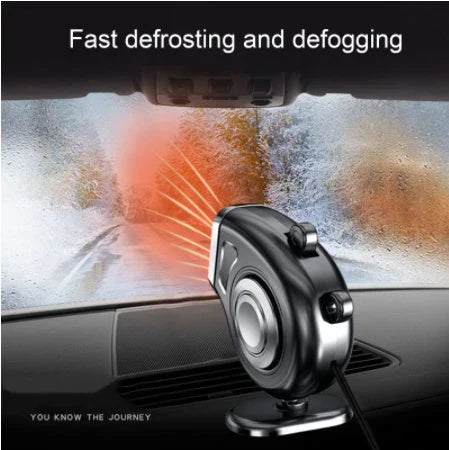A powerful dual-function car heater that quickly defrosts windshields and provides gentle warming for a comfortable driving experience.