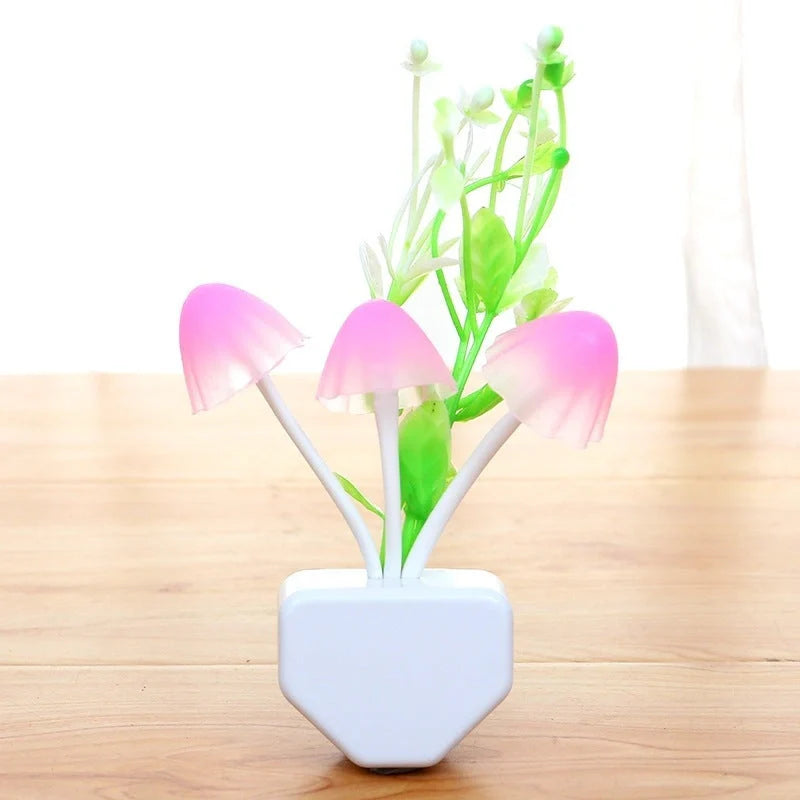 LED Mushroom Night Light with colour-changing feature and automatic sensor
