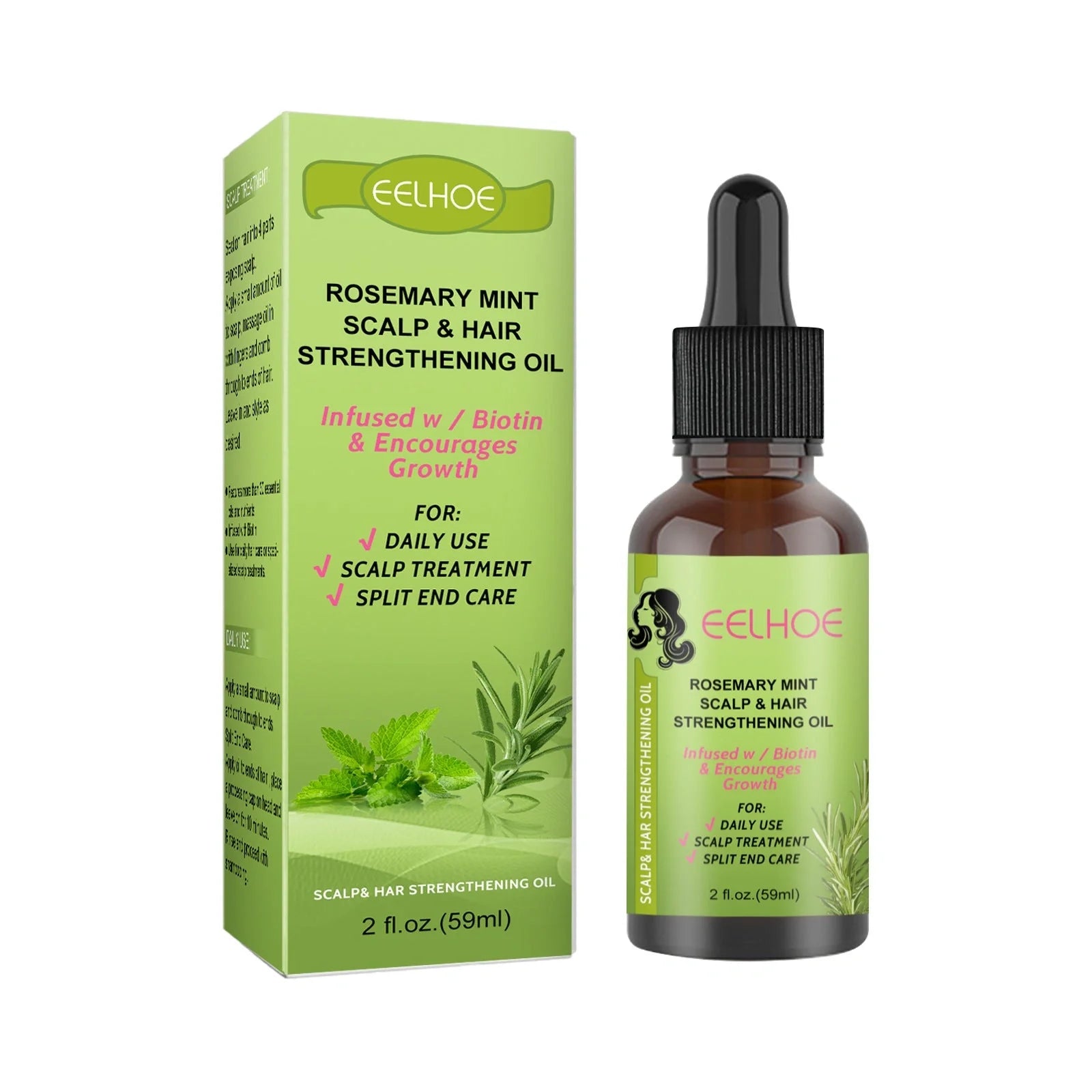 Rejuvenating Rosemary & Mint Hair Growth Serum - Nourishing formula to promote healthy scalp and stimulate hair regeneration