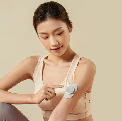 Compact Pocket Massager with low-frequency pulse technology for neck, back, and shoulder massage relief
