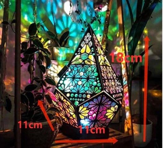 Bohemian Starry Sky Floor Lamp projecting stars on wall