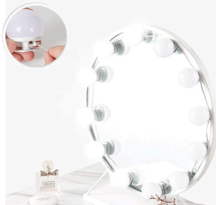 LED Makeup Mirror Light Bulb with adjustable brightness and USB connectivity