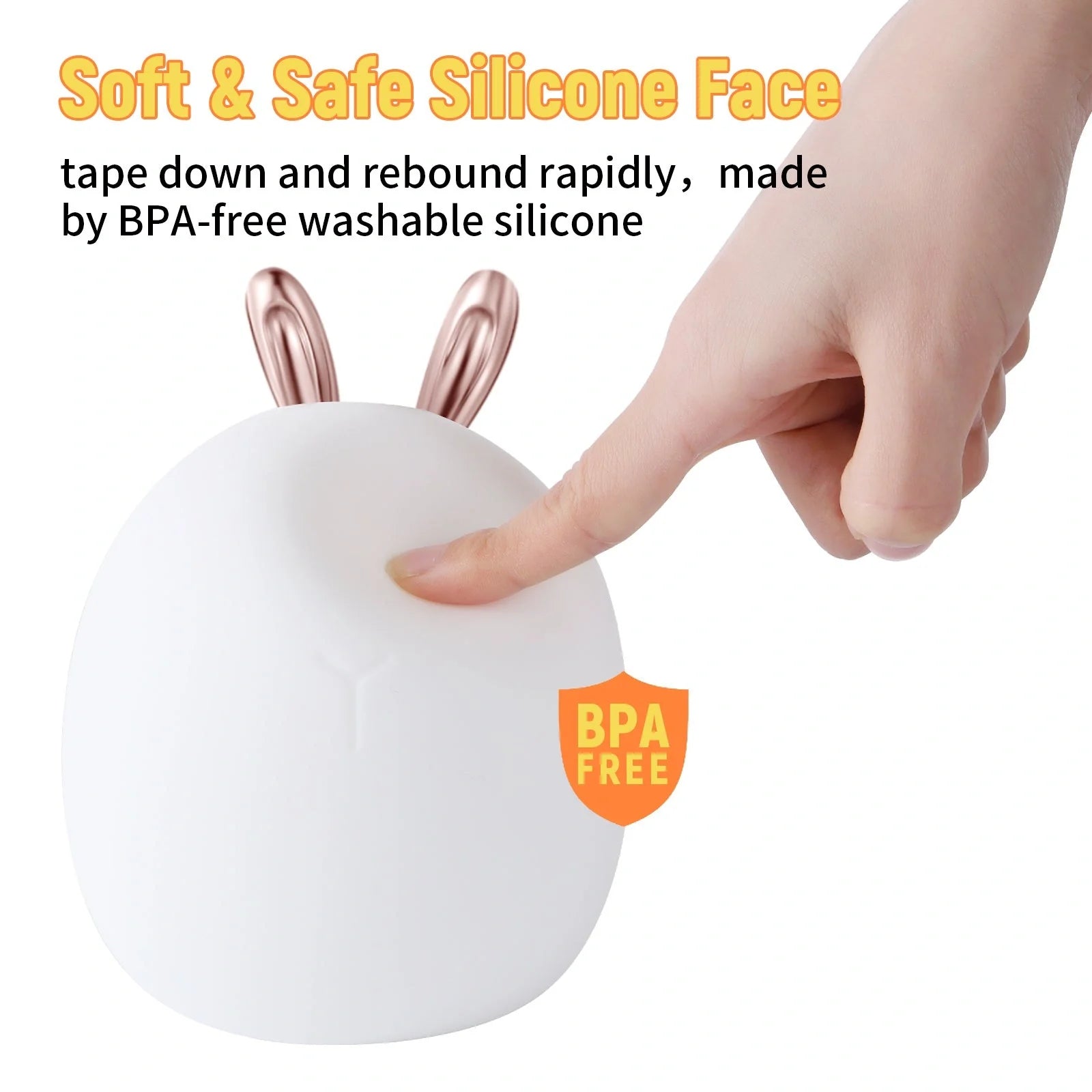 Adjustable silicone night light for baby feeding with deer and rabbit designs