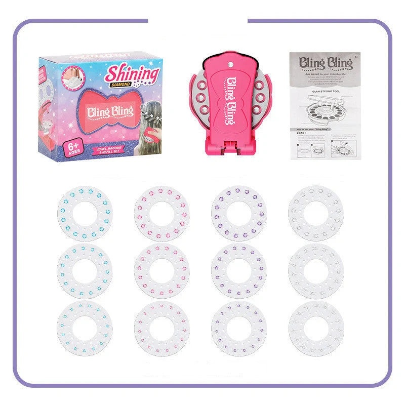 Bling Nail Drill Tool Diamond Supplement Set with 180 adhesive gems for nail art and fashion accessories