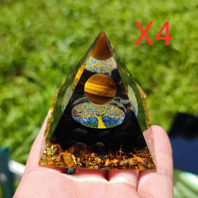 Handcrafted Natural Crystal Pyramid Energy Tower ornament for home decor