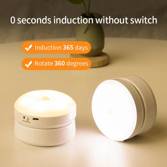 Motion-activated LED light with adjustable brightness and direction, designed for versatile use in any room of the home.