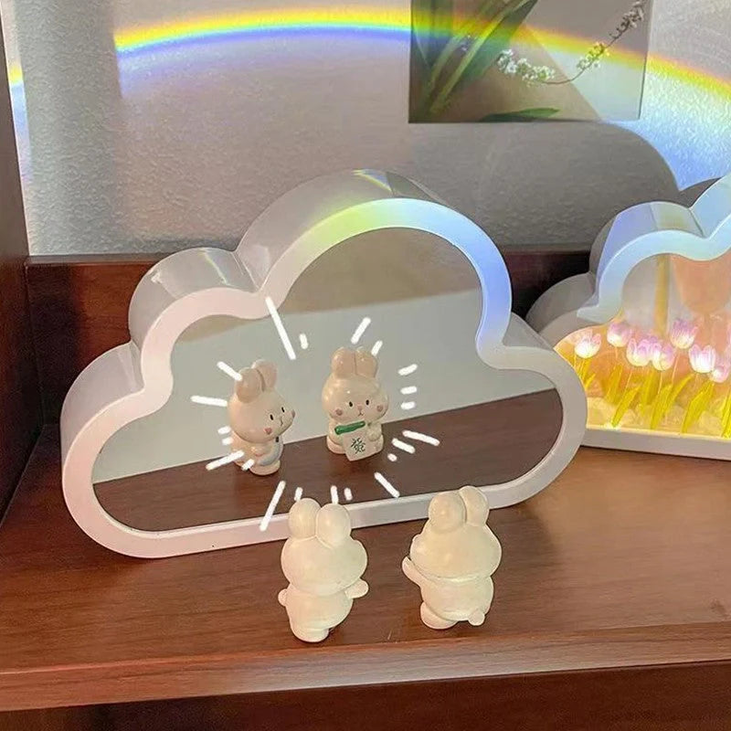 DIY Tulip Night Lamp in pink, purple, and blue with LED lights and decorative mirror feature