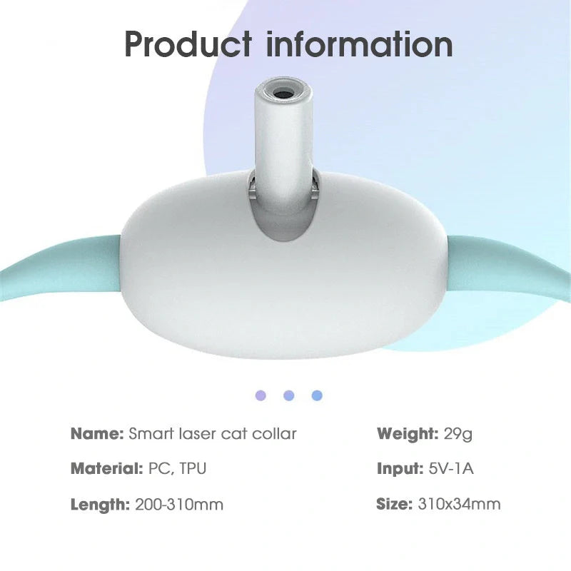 Smart Laser Teasing Cat Collar with adjustable fit and USB charging
