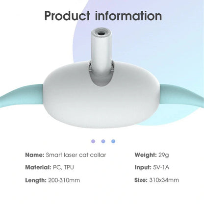 Smart Laser Teasing Cat Collar with adjustable fit and USB charging