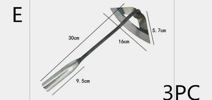 Premium manganese steel garden hoe with hollow design, versatile for weeding, soil preparation, and vegetable planting in the UK