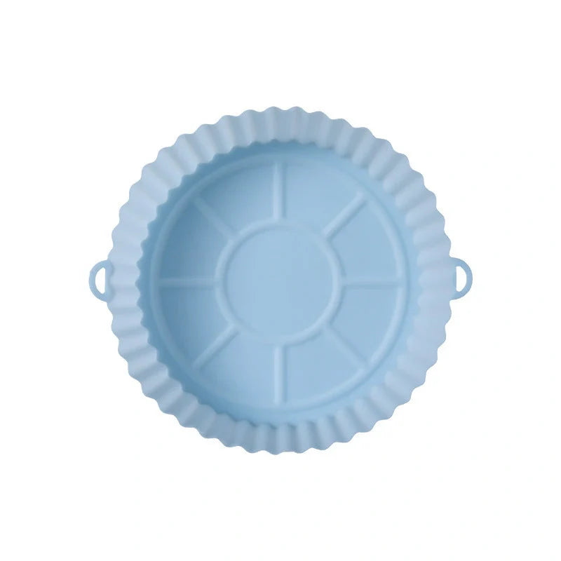 Round silicone baking tray mat for air fryer in various colours