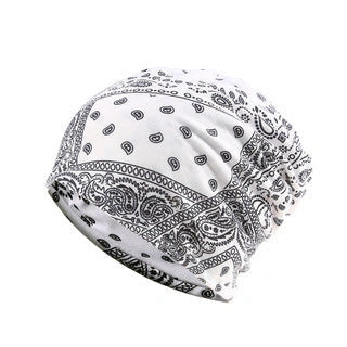 Adjustable windproof earmuff hat with cashew flower print in various colours