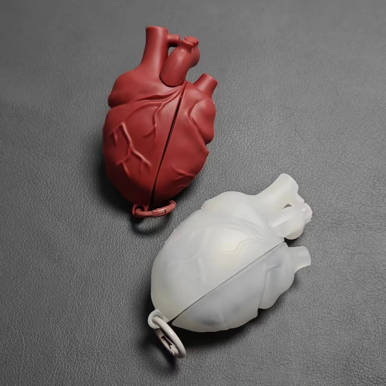 3D Heart Design Silicone Case for AirPods Pro and 3rd Generation in wine red and ivory white