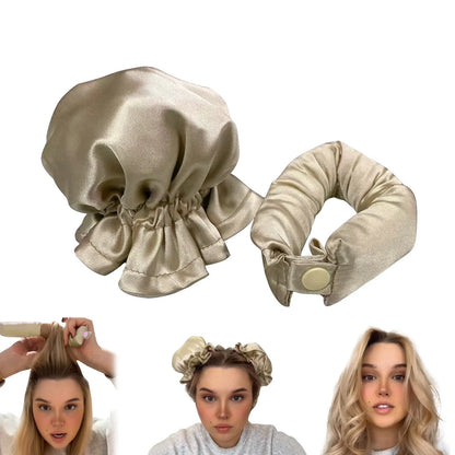 Heatless curl stick with cloth cover for safe overnight hair styling