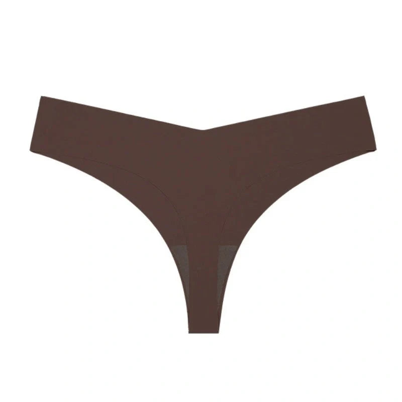 Low waist ice silk T-back underwear set in assorted colours with purified cotton crotch