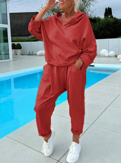 Premium Women's Hooded Sweatshirt Two-Piece Set in a variety of classic colours