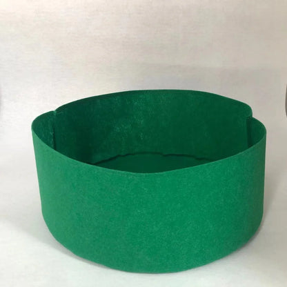 Round black and green fabric grow bags for garden plants with automatic drainage