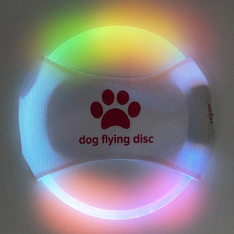 LED Glowing Dog Flying Disc in various colours for night play and training