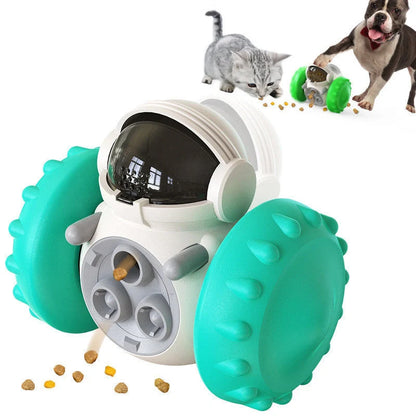 Tumbler Balance Car Dog Toy in vibrant colours, promoting pet intelligence through interactive play