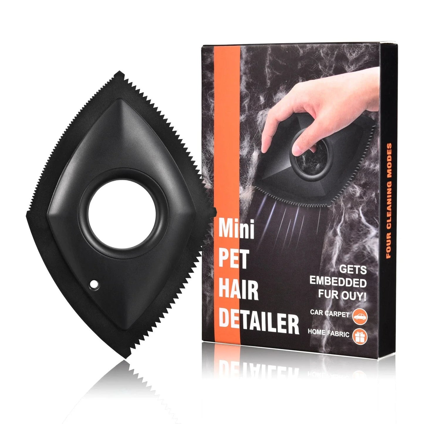 Versatile pet hair remover tool with adjustable cleaning modes for effective removal of cat and dog fur from cars, carpets, upholstery and more