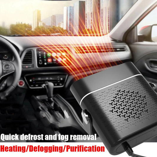 3-in-1 Car Heater Defogger with adjustable airflow for defrosting and heating