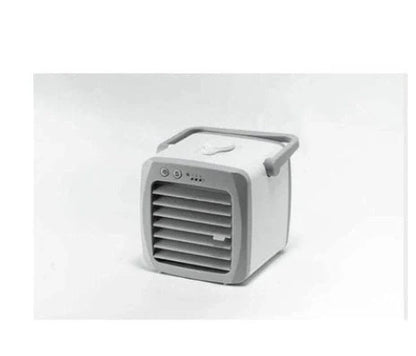 USB portable mini air cooler fan in white with ice curtain technology for personal cooling