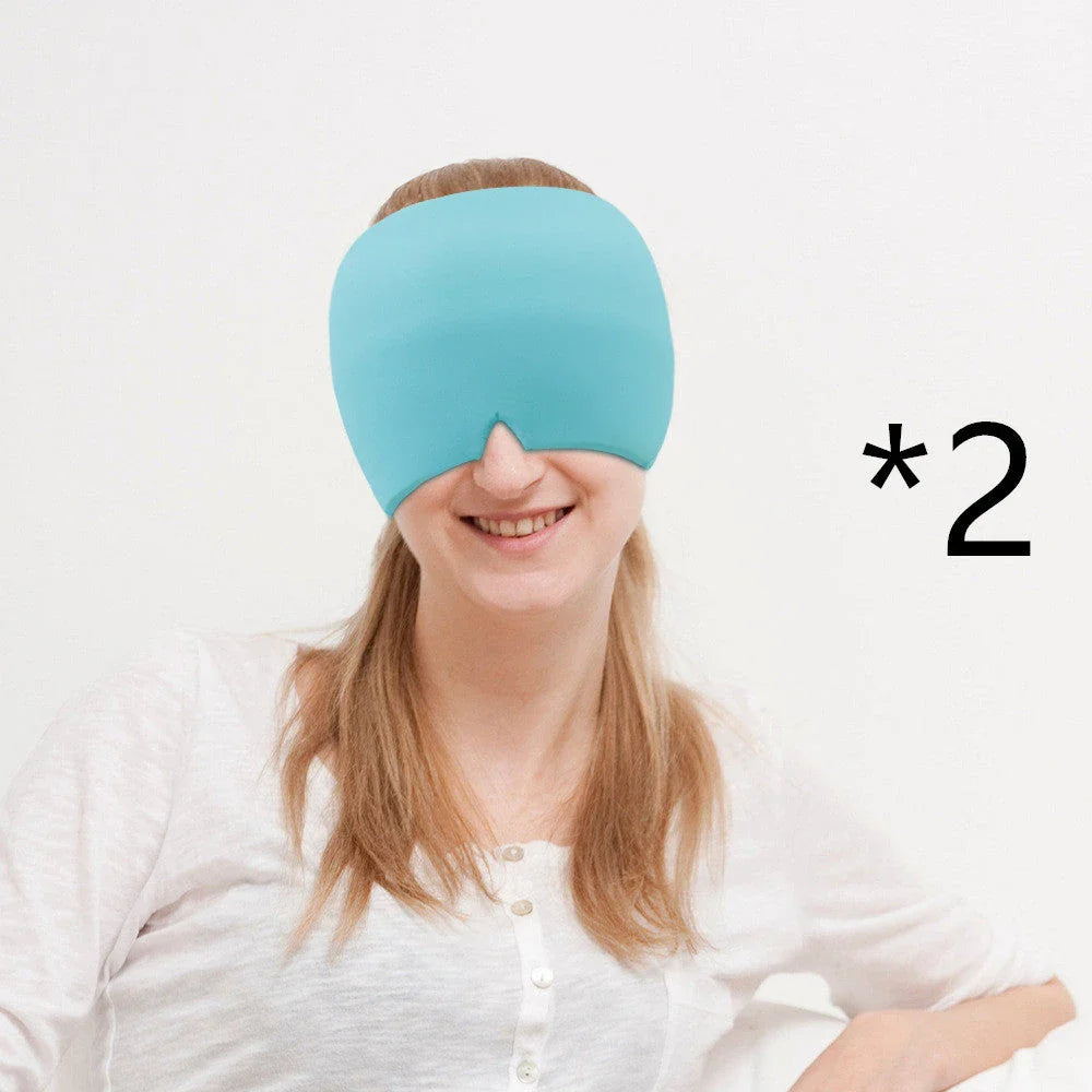 Soothing Ice Therapy Eye Mask for Headache and Migraine Relief, Flexible Gel Material, Adjustable Strap