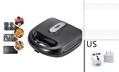 Versatile 6-in-1 Waffle Maker with EU Plug: Grill, Sandwich, and Breakfast Delight