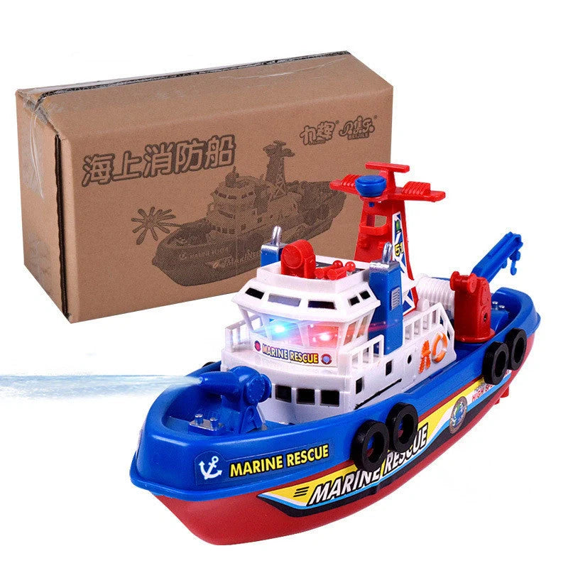 Toddler bath toys featuring an electric boat and three penguin sprinklers for fun bath time
