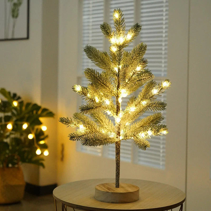 Adjustable LED PineTree Lamp with warm white lights for DIY home decor