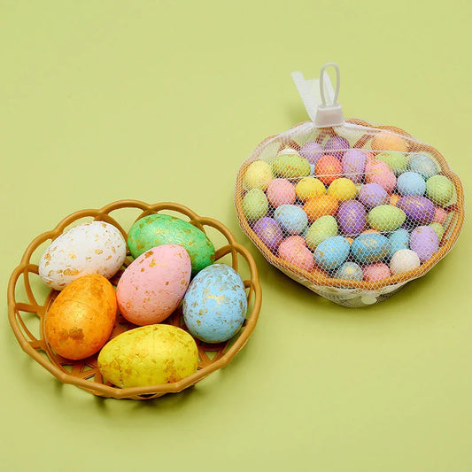 Colorful DIY Easter egg hanging decorations in various sizes and styles, perfect for springtime displays and celebrations.