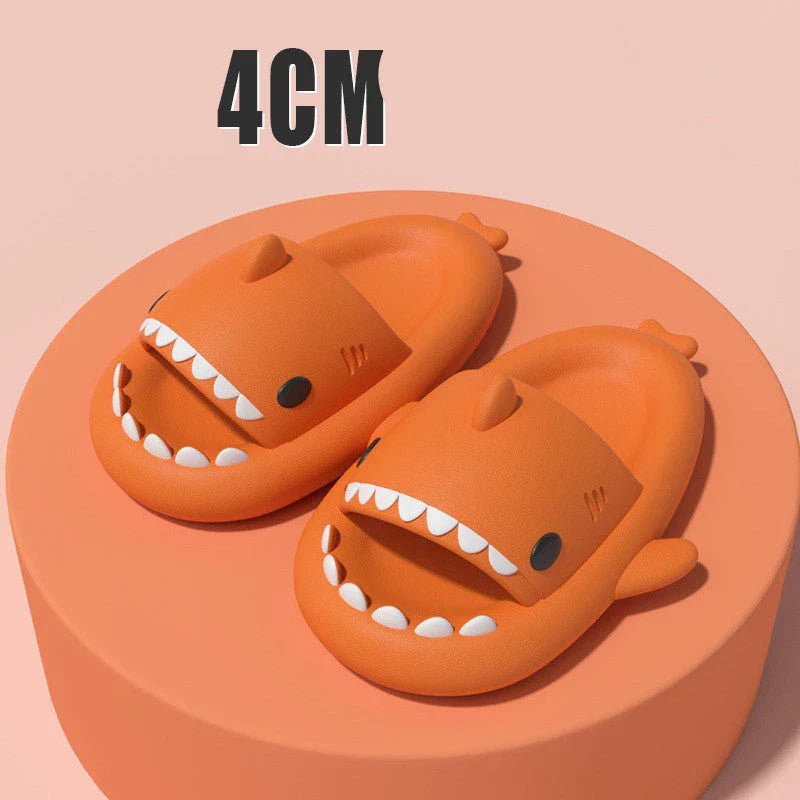 Cozy shark-themed slippers made of plush EVA material for indoor and outdoor wear with customized support
