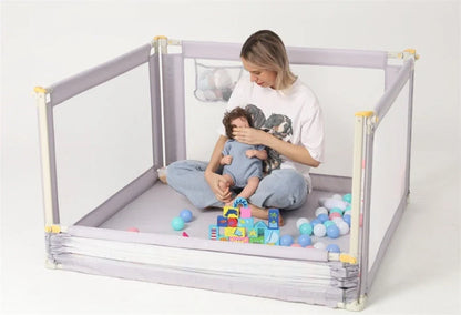 Adjustable height baby play fence with sponge padding, 120X120X68cm, grey colour
