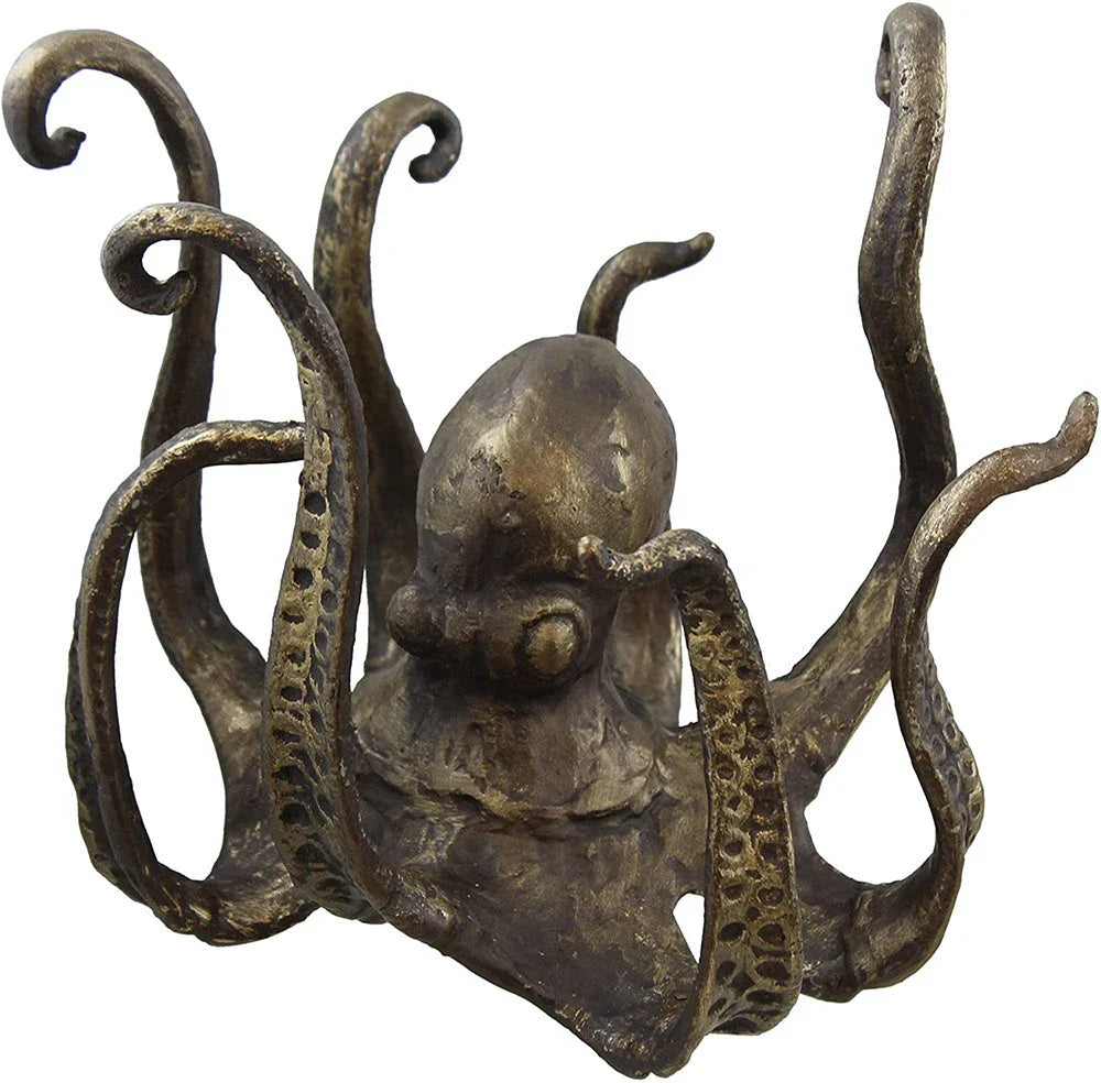 Decorative resin octopus tea cup holder with a realistic and intricate design, perfect for adding a playful touch to your home or office decor.