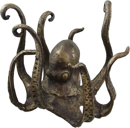 Decorative resin octopus tea cup holder with a realistic and intricate design, perfect for adding a playful touch to your home or office decor.