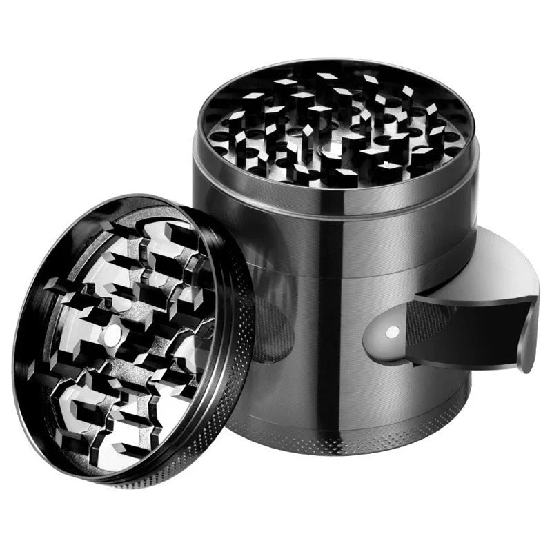60mm zinc alloy herb grinder with magnetized lid and windmill teeth