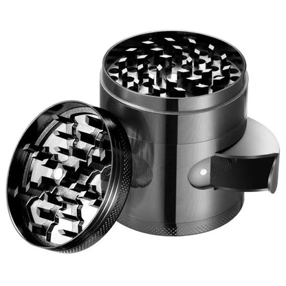 60mm zinc alloy herb grinder with magnetized lid and windmill teeth