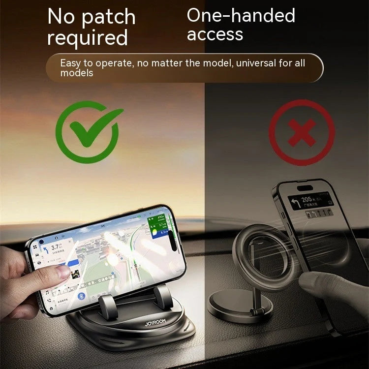 Secure Car Phone Mount with Reusable Silicone Pad for Dashboard, Adjustable 360-degree Rotation, Magnetic Charging Cable